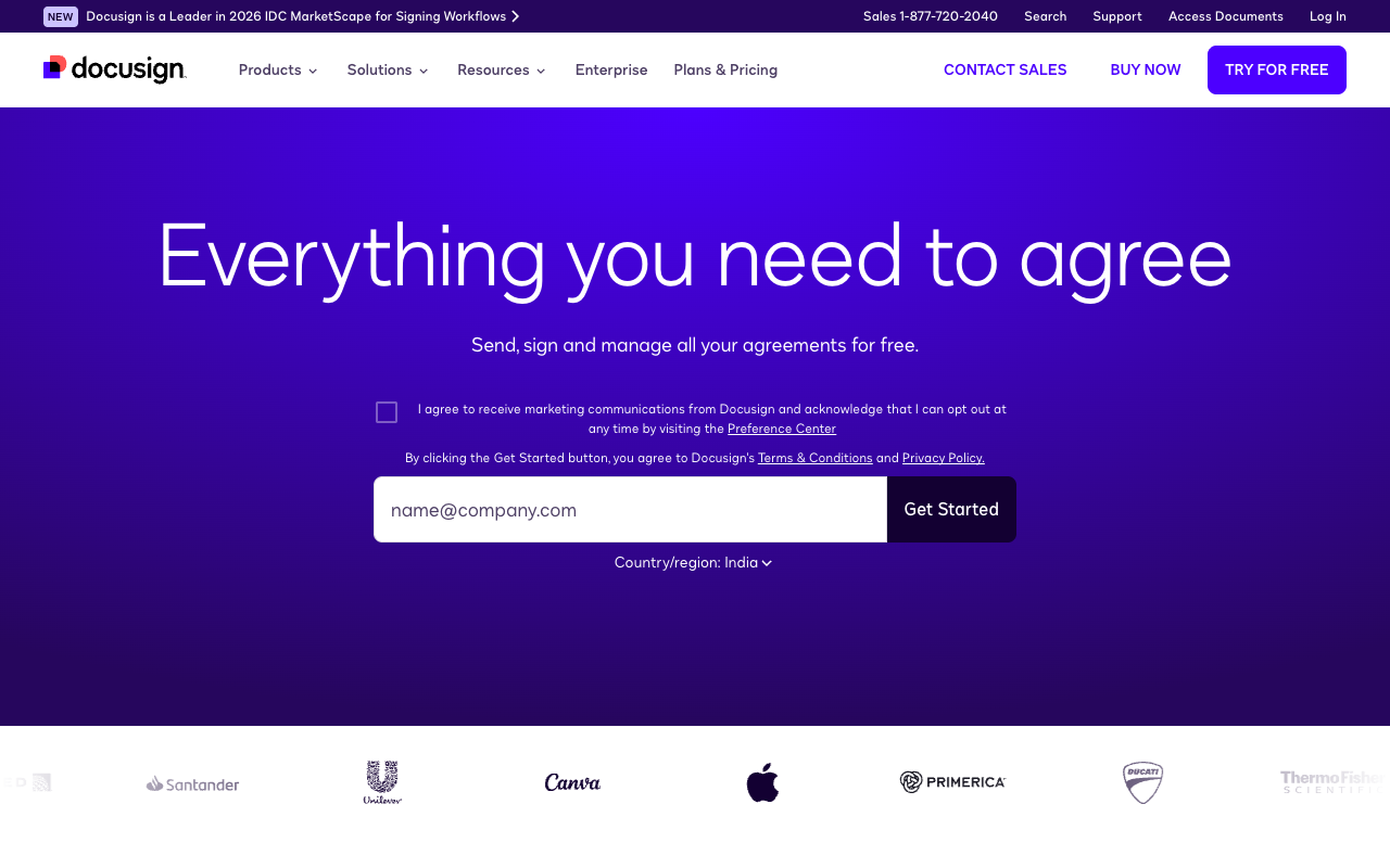 DocuSign eSignature workspace preview