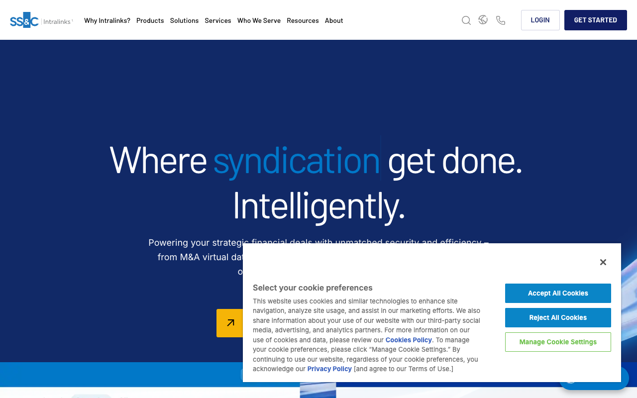 SS&C Intralinks workspace preview