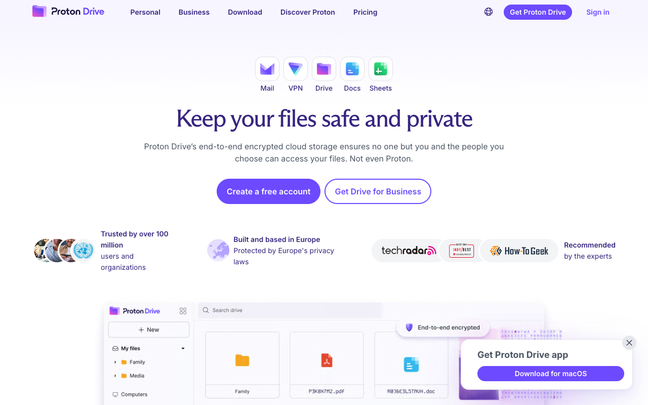 Proton Drive workspace preview